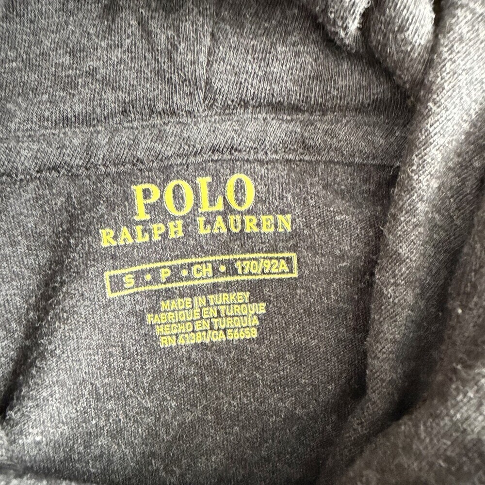 Polo Ralph Lauren Hoodie Men's Small Grey Charcoal Long Sleeve T-Shirt Pullover - Picture 6 of 11